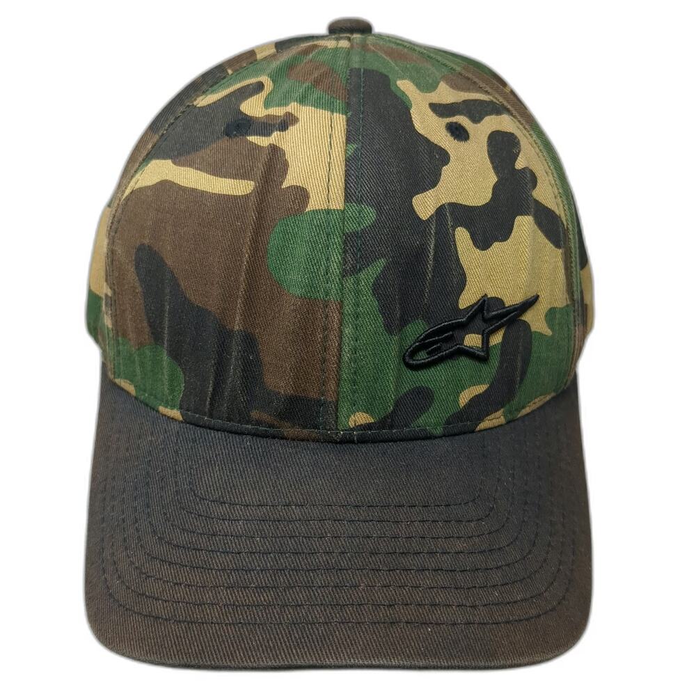 Alpinestars Baseball Cap Green Woodland Camo XL Flexfit Embroidered Logo Hat